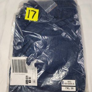 King Size Navy Blue Denim Casual Pants 7XL x 38